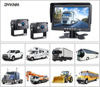 Upgrade Dual Backup Camera Monitor Kit 7" HD 1080P Monitor IP69 Waterproof Rearview Reversing Rear View Camera for Truck Trailer Semi-Trailer Box Truck RV Pickup Truck Easy Installation (TZ102)