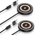 for iPhone 17e Mag-Safe Charger 2 Pack 15W Magnetic Wireless Charger Fast Charging Pad for iPhone 17 16 15 14 13 12&Airpods Pro 4 3,15W Wireless Charger Android USB-C/A for Google Pixel 10a Galaxy S26