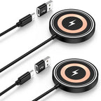 for iPhone 17e Mag-Safe Charger 2 Pack 15W Magnetic Wireless Charger Fast Charging Pad for iPhone 17 16 15 14 13 12&Airpods Pro 4 3,15W Wireless Charger Android USB-C/A for Google Pixel 10a Galaxy S26
