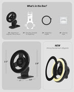 Scosche MagSafe Car Mount, Magnetic Phone Holders for Your Car Dashboard, Strong Magnetic Hold, 360° Rotatable Car Phone Holder Mount for iPhone 17 16 15 14 13 12 Includes Magnetic Ring, 2-Pack