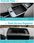 CDEFG 2PCS for 2025 2026 Ford Maverick Center Console Organizer Tray, for 2025 2026 Ford Maverick Accessories Dash Screen Organizer Dashboard Behind-Screen Storage Box