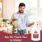 Stain Remover, Effectively Eliminates Stains from Wine, Berries & Blood on Colorfast Fabrics, Carpets, Upholstery & Jewelry, Fragrance Bleach & Dye-Free, Peroxides & Phosphates, 1 Gallon