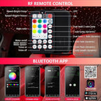 Starlight Headliner Kit,Twinkle + Music Sync Dual Color Fiber Optic Star Ceiling Lights with APP Remote Control, RGBW Star Lights for Car/Home Ceiling Decor, 600pcs 9.8ft