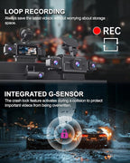 Dash Cam Front and Rear, 4-Channel 360° Coverage Car Dash Camera with STARVIS 2 Night Vision, GPS, 5.8GHz WiFi, 24H Parking Monitor, G-Sensor, 170° Wide Angle, 128GB Card Included