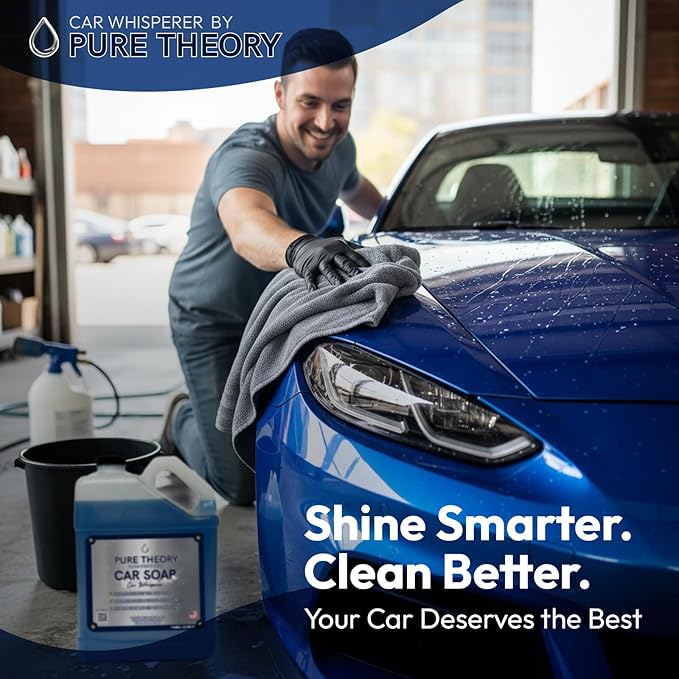 Car Whisperer – Premium Car Wash Soap 128 fl oz | High-Foam, pH-Balanced Formula | Streak-Free Shine | Protects Wax and Coatings | Safe for All Finishes | MADE IN USA