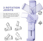 Perilogics Airplane Phone Holder Mount Universal in Flight Hands Free Viewing with Multi-Directional Dual 360 Degree Rotation (Lavender)