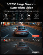 Dash Cam Front and Rear: 4K+2.5K Dash Camera for Cars - Dashcam Built-In WiFi APP Control 64GB Included 3.39" Touchscreen 24H Parking Monitor WDR Night Vision Loop recording Collision Detection(X5)