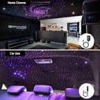 AMKI 16W Fiber Optic Lights,Starlight Headliner Light Kit APP/Remote Control Sound Activated Mode for Car&Home Decoration,Optical Fiber Cable Strands 0.75mm/0.03in 13.1ft/4m 550pcs