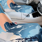 Hahafelt 2 Pack Car Seat Towel Covers with Storage Bag, 63 x 32 Inch Universal Non Slip Waterproof Sweat Protector for Car Truck, Gym Swimming Running, Machine Washable (Yellowstone National Park)