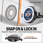 A2C One-Lock Ultra Off-Road Truck Phone Mount, Magnetic Alignment with Automatic Dual-Latch Locking System, One-Hand Quick Release, 4.33" Heavy-Duty Vacuum Suction Cup, Anti-Shake Double-Rib Metal Arm