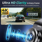 BOTSLAB 4K Dash Cam Front, STARVIS 2 Sensor, Voice Control, 64GB Card Included, 5GHz WiFi, Built in GPS, WDR Night Vision, 170°Wide Angle, 24H Parking Mode (Back Camera Not Included)