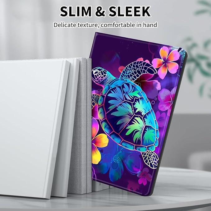 for Kindle 10th Generation Case 2019 Released 6",PU Leather Cute Slim Folio Adjustable Stand Smart Cover with Auto Wake/Sleep Case for 6 Inch Kindle 10th Gen 2019,Glitter Sea Turtle