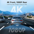 Leadfan 4K+1080P Dash Cam Front and Rear for Lexus ES 2019-2026 ES350 ES300h F Sport ES250 etc., OEM Look,Free 128GB SD Card, Dash Cam with WiFi & APP, Loop Recording, G-Sensor, Plug & Play Dashcam