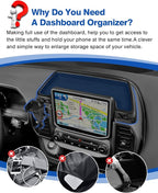 Autorder Phone Holder Mount for Jeep Grand Cherokee 2022 2023 2024 2025/Grand Cherokee L 2021 2022 2023 Center Console Dashboard Organizer with Phone Stand with Anti-Slip Mat