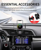 Qi2.2 25W Magnetic Car Mount Charger for 2016-2021 Honda Civic Accessories, for Fast Charging Cell Phone Holder Fixed Clip with Cooling Fan＆54W Fast Adapter