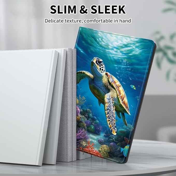 for Kindle Paperwhite Case,6" Kindle Paperwhite 4 10th Generation Case 2018 & Kindle Paperwhite Signature Edition,Leather Slim Adjustable Stand Cover Auto Wake/Sleep,Cute Sea Turtle