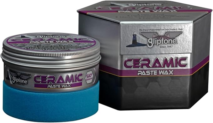Gliptone Ceramic Paste Wax - Premium Carnauba & SiO2 Hybrid Wax - Deep Gloss, Hydrophobic Shine, Long-Lasting Protection, Easy On/Off, Safe for All Paint Finishes, Made in Small Batches