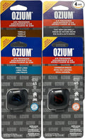 Ozium Membrane Car Vent Clip AC Air Fresheners Car Air Freshener and Car Odor Eliminator (Caribbean Breeze+Fresh Linen+New Car Smell+Vanilla, 4 Packs Combo Kit)