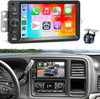 8Core 4+64G Car Stereo for Chevrolet Chevy Silverado Impala Tahoe GMC Sierra Yukon Hummer H2 Android Car Radio 5G WiFi Wireless Carplay Android Auto,7” IPS,GPS,SWC,Bluetooth,Backup Camera for B-OSE