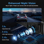 4K Dual Dash Cam Front and Rear, 2 Channel Car Camera with Built-in GPS 5.8GHz WiFi, 3.5" IPS Screen, 64GB Card Included, 170° Wide Angle, Night Vision, 24H Parking Monitor for Cars