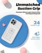 amBand Magnetic Suction Phone Mount for MagSafe Case, Clear Silicone Octo Cup Buddy Sticky Grip Holder for iPhone, Hands-Free Selfie/Video for Tiktok Influencer Content Creator Essentials, Transparent