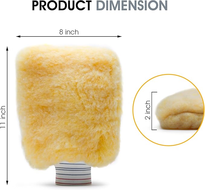 S.M. Arnold Spun Gold™ Professional Car Wash Mitt - Durable, Scratch-Resistant, 8" x 11", Lorene Synthetic Fibers | Ideal for Auto Detailing, Cleaning Supplies, Vehicle Care & Maintenance
