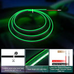 Acrylic Interior Car LED Strip Light with 6mm Sewing Edge - 43.3 inches Ambient Lighting Kits, Neon LED Strip Light(110CM/43.3IN, Green)