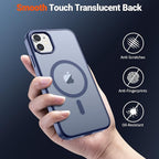 SUPFINE Magnetic for iPhone 11 Phone Case(Compatible with MagSafe)(Military Grade Drop Protection) Translucent Matte Shockproof Phone Case, Lavender Gray