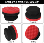 2 PCS Tire Shine Applicator Pad Large Hex Grip Tire Dressing Applicator Reusable Car Detailing Foam Sponge Polishing Tool Wave Contoured Car Cleaning Supplies for Rubber Vinyl & Plastic Trim