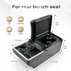 Coverado Center Console, Universal Bench Seat Center Console with Wireless Charging & Cup Holder & 7 Light Modes, Truck Back Seat Car Organizer, Rear Central Car Armrest Box with Storage, Gray
