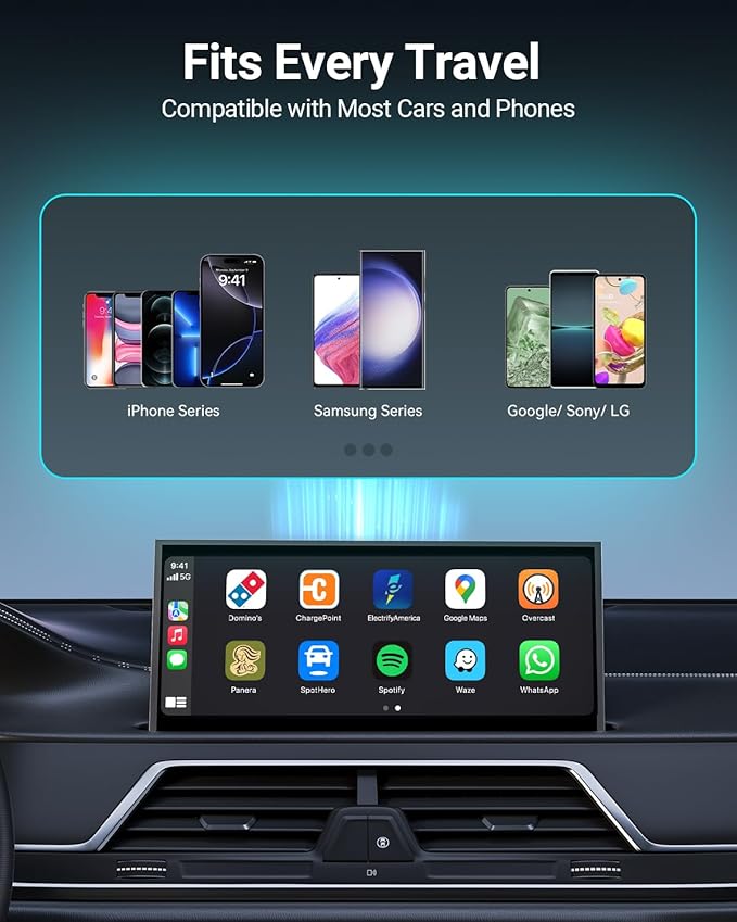 ZUCWO Mini Wireless CarPlay Adapter for Carplay and Android Auto 2-in-1 Mini USB Design for Cars, Plug and Play Converts Wired to Wireless CarPlay for iOS10+/Android 11+, Black