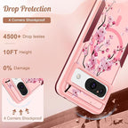 for Google Pixel 8A Case 6.1 Inch - Compatible with MagSafe Women Girls Cute Magnetic Protective Cover Girly Kawaii Flower Blossom Heavy Duty Shockproof Design for Google Pixel 8A Phone Cases