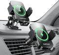 Wireless Car Charger, 15W Fast Charging Auto-Clamping Phone Holder Phone Mount【Windshield+Vent+Dash】 Car Accessories for Women Men fit for iPhone 17 16 15 14 13 12 Pro Max 11 XR XS, Samsung Galaxy