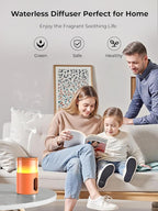 Waterless Diffuser for Essential Oil: Mini Battery Scent Diffuser for Room&Home&Car with 9 Colors LED Light - Portable Aroma Cool Mist Machine Bright Orange