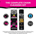 Muc-Off Motorcycle Chain Cleaner + 5x Bike Brush Kit | Motorcycle Chain Degreaser Cleaner with Chain Cleaning Brush Set | Instant Grease Cutting Formula | Easy to Use