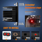 Nilight Flush Mount LED Light Pods 2 PCS 42 W Red Upgraded Spot Flood Combo Bumper Driving Fog Lights Fishing Hunting Emergency Safety Signal Light for UTV Pickup Van Boat Tractor
