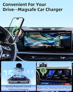 PZK Car Phone Mount for BMW X5 X6 2024 2025 2026 & BMW X7 2023-2026 Accessories Custom 14.9-inch Screen Magnetic 15W Fast Wireless Charger Car Phone Holder with Storage Box Not Affect Air Vent