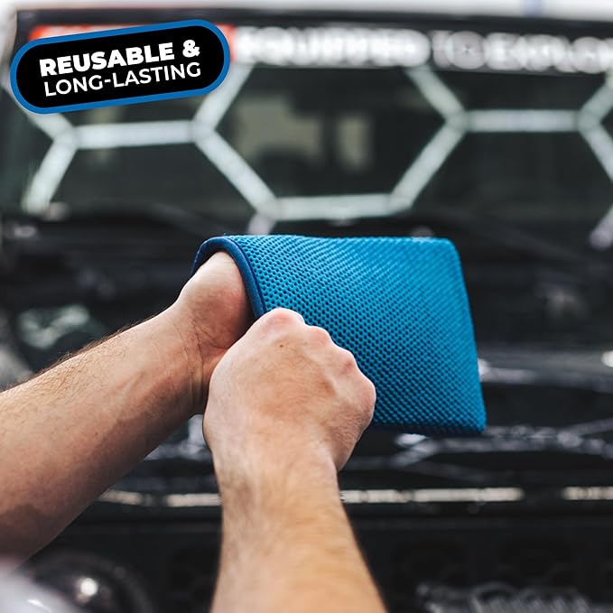 The Rag Company - Ultra Clay Decontamination Mitt - Easy to Use; Effective Cleaning & Release of Paint Contaminants; Increase Wax & Sealant Bond; Enhance Gloss &Color Depth; Fine Grade (8.7"x5.7")
