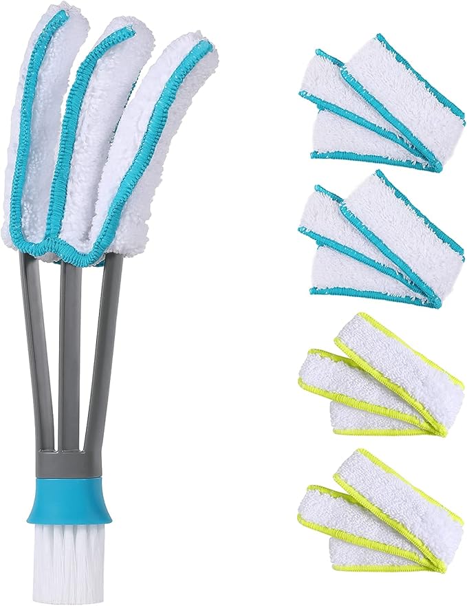 SetSail Blind Duster, Window Cleaner Duster Brush with 5 Microfiber Sleeves, Cleaning Tools for Vertical Blinds Air Conditioner Dust Ceiling Fans Dust Collector