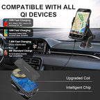 Wireless Car Charger Mount, 15W Qi Fast Charging Auto-Clamping Cell Phone Car Holder Air Vent Windshield Dashboard Long Arm Suction Cup Car Phone Mount for iPhone13 /12/11 Samsung S20/S10/S9/S8 LG