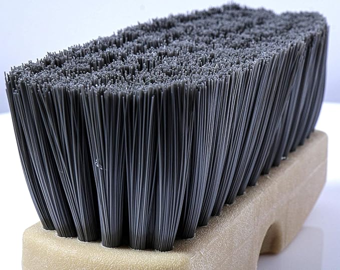 GutterMaster GM-214P-8 Grey 8 Inch Oblong Medium Stiff Flow Through Floor and Deck Scrub Brush Head