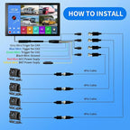 4 Channel RV Backup Camera System with 10.1" Touch Screen Monitor, DVR Recording, 4 x 1080P Waterproof Cameras, Quad Split, Bluetooth, for RV Truck Trailer Bus