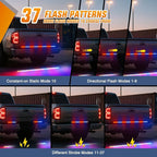 Nilight 60 Inch Emergency Strobe Light Strips with Controller, 384LED Flashing Warning Hazard Safety Rear Window Tailgate Lights for Truck Trailer Construction Plow Pickup Tow SUV Vehicles, Red Blue