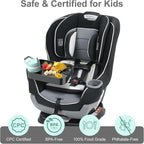 Car Seat Snack Tray for Toddlers - 3 Inch Cup Holder Fits Most Sippy Cups & Straw Bottles with Dip Well, Mess-Free Square Kids Travel Tray Road Trip Essentials, Black