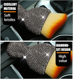 zipelo Auto Interior Dust Brush, Car Detailing Cleaning Brush with Diamond, Bling Handle Soft Bristles Dusting Tool, Scratch Free Dirt Clean Brushes for Vehicle Dashboard, Air Conditioner Vent (Gray)