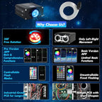 16W Car Home Starlight Headliner Kit, Twinkle & Sound Activate RGBW Fiber Optic Lights with APP & Remote Control, Star Lights for Ceiling Decoration, 650 pcs 9.8ft
