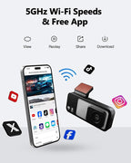 4K Dash Cam Front and Rear 3.2in HD Wireless Mounted Camera for Cars,Built-in 5GWiFi&G-Sensor,Super Night Vision,HDR, Loop Recording App Control 24 Hours Parking Monitor Included 32GB Card
