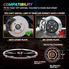 Nilight 4PCS 15.5inch LED Wheel Ring Lights RGB with APP and Remote Control Neon Lights Million Colors w/Turn Signal and Braking Function for Car Van SUV Truck