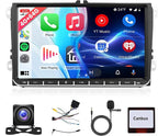 4G 64G Android Car Stereo for VW Passat Jetta Tiguan Golf MK5 MK6 T5 EOS Polo Touran Seat Sharan Carplay Android Auto Radio, 9'' Touchscreen Bluetooth Mirror Link WiFi GPS FM/RDS DSP Backup Camera