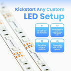 Alpena MAX LED Light Strip Starter Kit – EZ-Link Modular 12V Plug-and-Play Lighting for Cars & Trucks, Interior/Exterior Stick-On Light Bars, 2×12” Weatherproof Strips, White